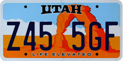 UT license plate Z455GF
