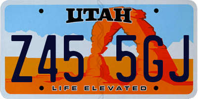 UT license plate Z455GJ