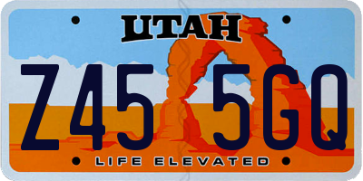 UT license plate Z455GQ