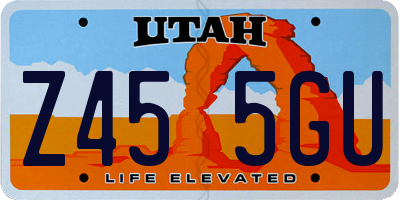 UT license plate Z455GU