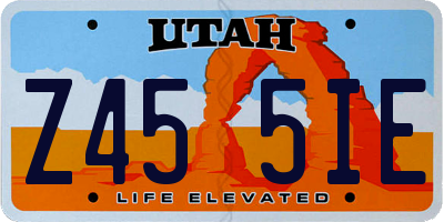 UT license plate Z455IE
