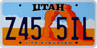 UT license plate Z455IL