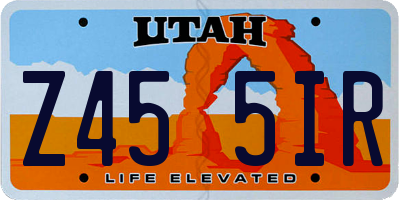 UT license plate Z455IR