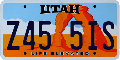 UT license plate Z455IS