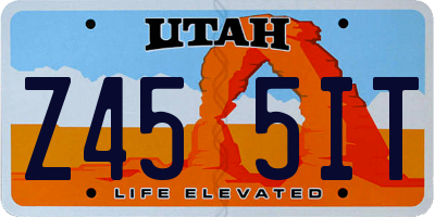 UT license plate Z455IT