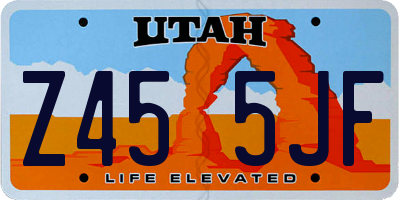 UT license plate Z455JF