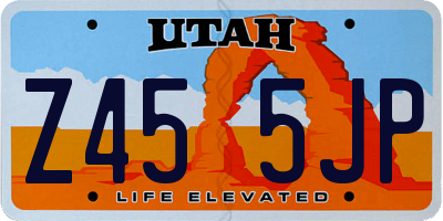 UT license plate Z455JP