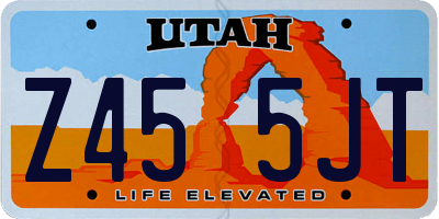 UT license plate Z455JT