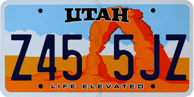 UT license plate Z455JZ