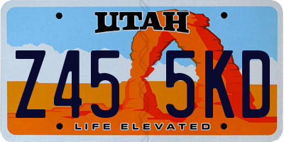 UT license plate Z455KD