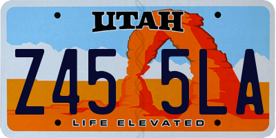 UT license plate Z455LA