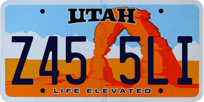 UT license plate Z455LI