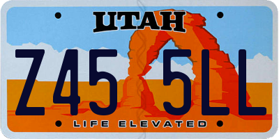 UT license plate Z455LL