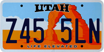 UT license plate Z455LN