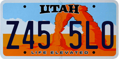 UT license plate Z455LO