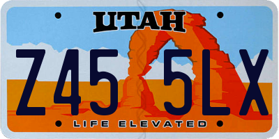 UT license plate Z455LX