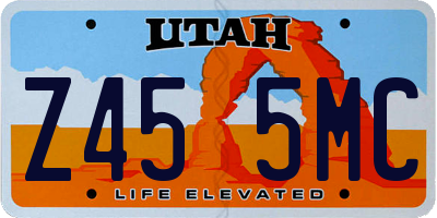 UT license plate Z455MC