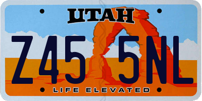 UT license plate Z455NL