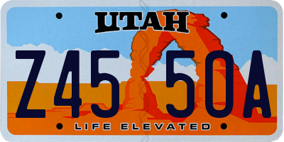 UT license plate Z455OA