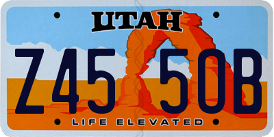 UT license plate Z455OB