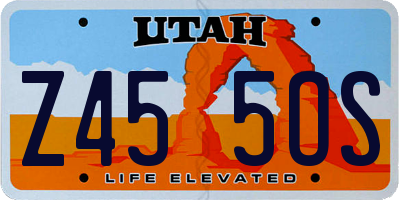 UT license plate Z455OS