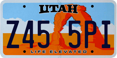 UT license plate Z455PI