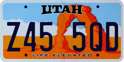 UT license plate Z455QD