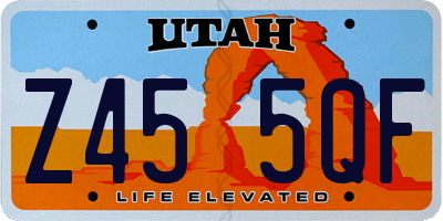 UT license plate Z455QF