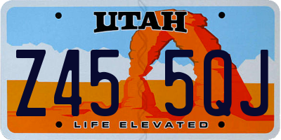 UT license plate Z455QJ