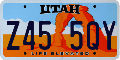 UT license plate Z455QY