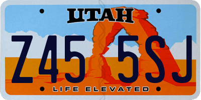 UT license plate Z455SJ