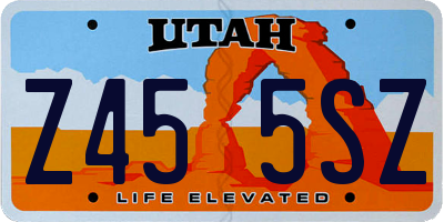 UT license plate Z455SZ