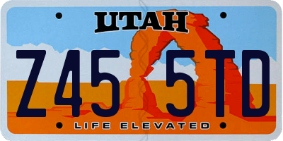 UT license plate Z455TD