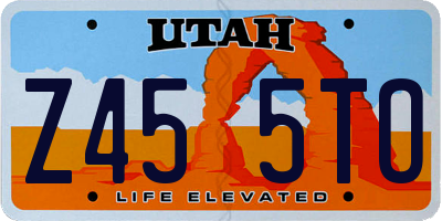 UT license plate Z455TO