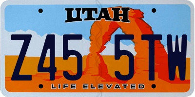 UT license plate Z455TW