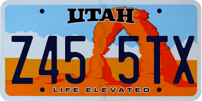 UT license plate Z455TX