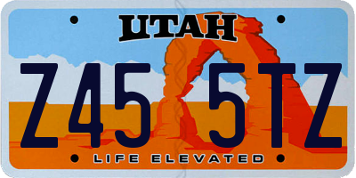 UT license plate Z455TZ