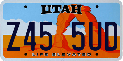 UT license plate Z455UD