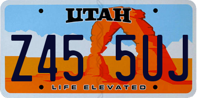 UT license plate Z455UJ