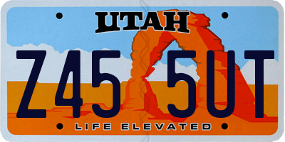 UT license plate Z455UT