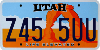 UT license plate Z455UU