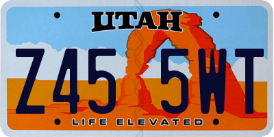 UT license plate Z455WT