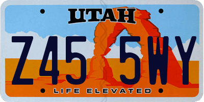 UT license plate Z455WY