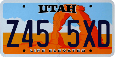 UT license plate Z455XD