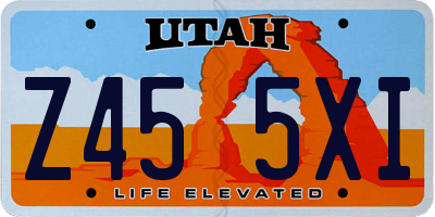 UT license plate Z455XI