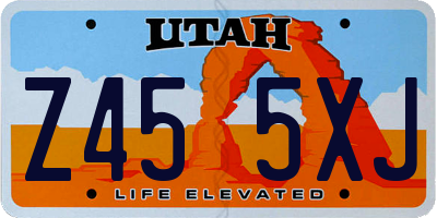 UT license plate Z455XJ