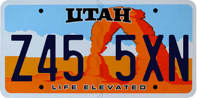 UT license plate Z455XN
