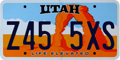 UT license plate Z455XS