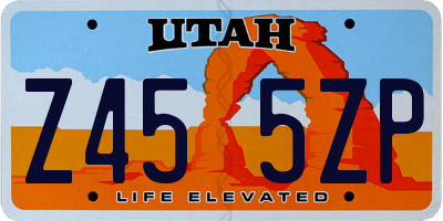 UT license plate Z455ZP