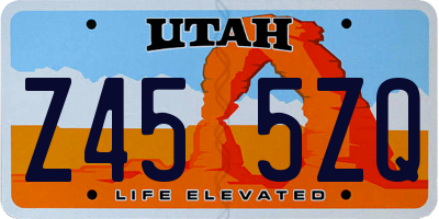 UT license plate Z455ZQ